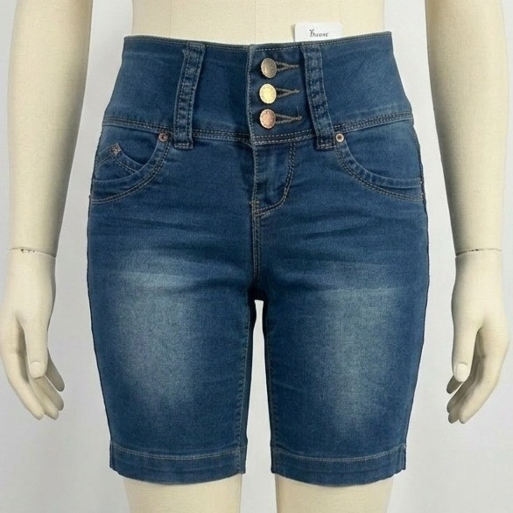 YMI Jeans WannaBettaButt? Jean shorts Women 00 Denim High Rise Triple Button